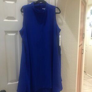 Mock turtleneck flouncy dress